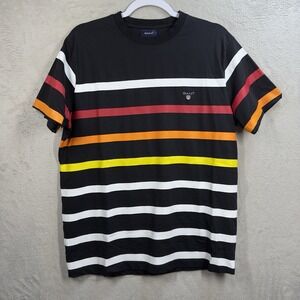 Gant Striped Shield Logo T-shirt Men's‎ XL Multicolor 100% Cotton